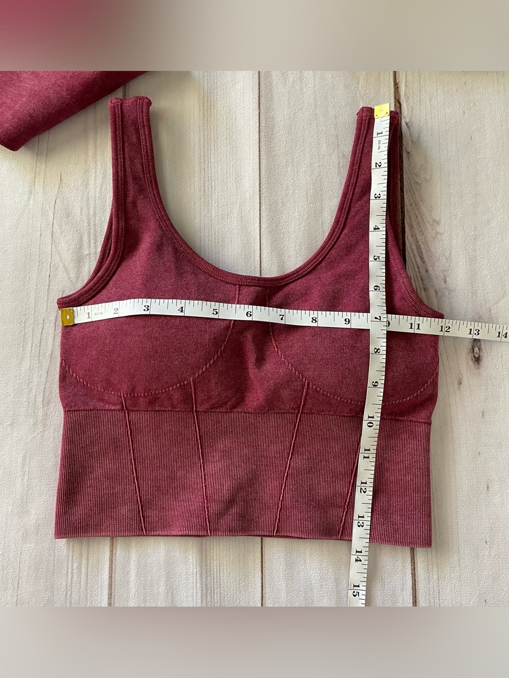 No Boundaries Flare Seamless Leggings Scoop Cropped Tank Top Women's XS Burgundy - Picture 13 of 14